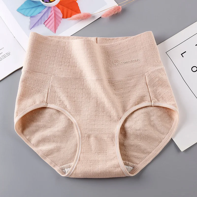 

2021 Artistic Texture Design For Women Casual Underwear Pure Cotton High Waist Ladies Underpants Graphene Antibacterial Briefs