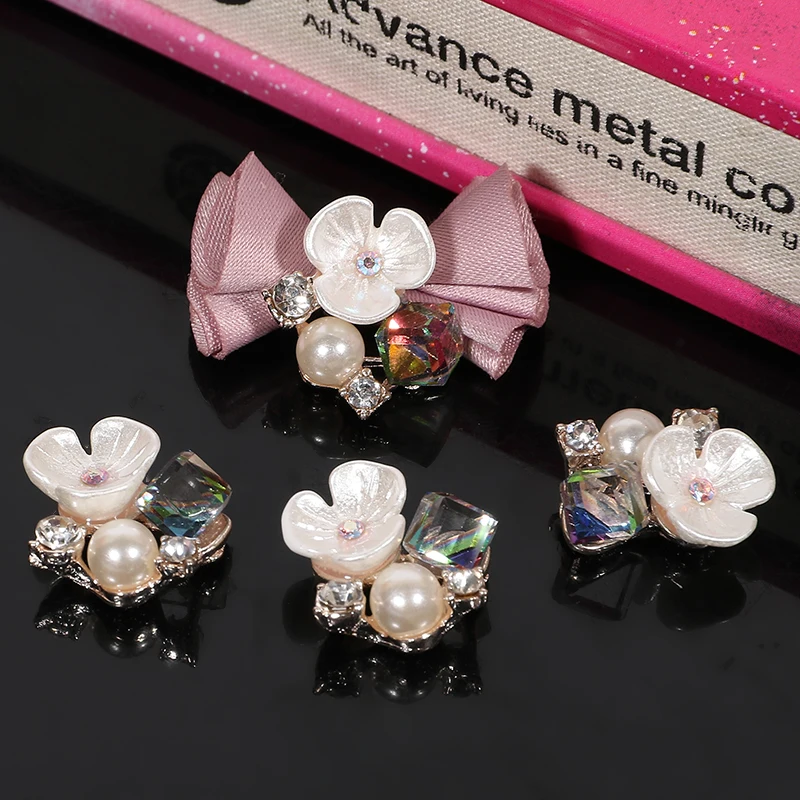 2019New 100 шт AB квадратный цветочный пуговица с жемчужиной и стразами для DIY