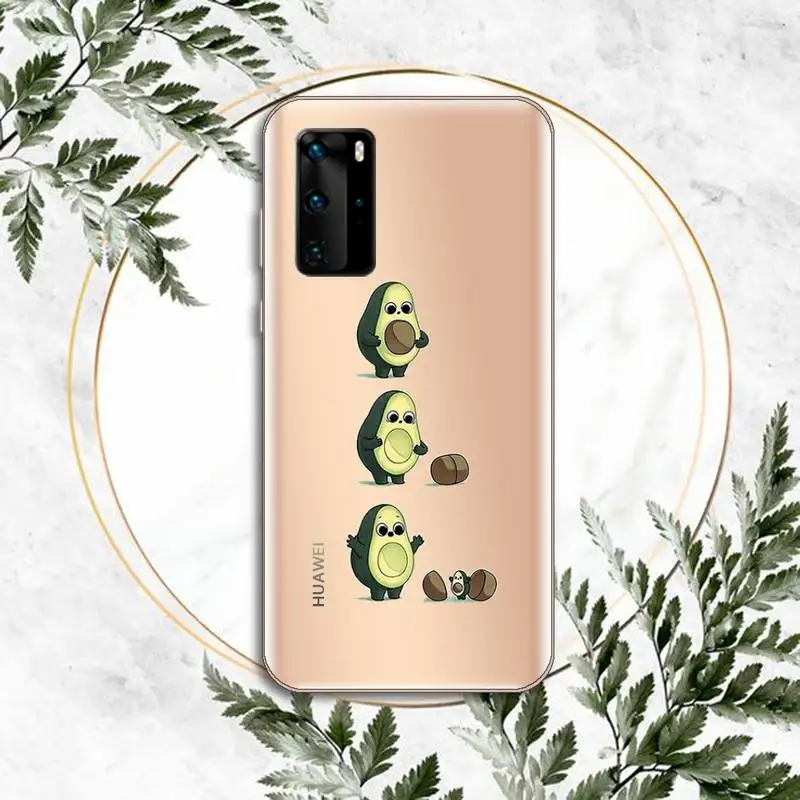 

Green Avocado Phone Case Clear Transparent for huawei honor P 40 30 20 lite Pro 10 i 8 9 x p smart 2019