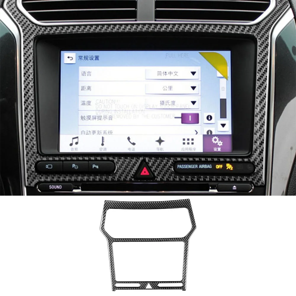 for Ford Explorer 2016 2017 2018 2019 Navigation GPS Panel Decoration Cover Trim Sticker Decal Car Accessories Carbon Fiber