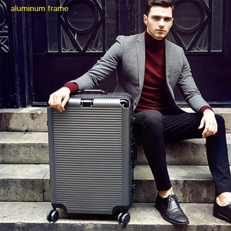 

Super fashion NEW spinner aluminum frame hardside travel suitcase on wheel 26" travel bags trolley luggage bag 20" 24"