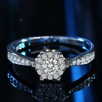 luxurious hexagonal disc full diamond aaa zircon ring birthday gift girl wedding bridal ring jewelry couple wedding rings