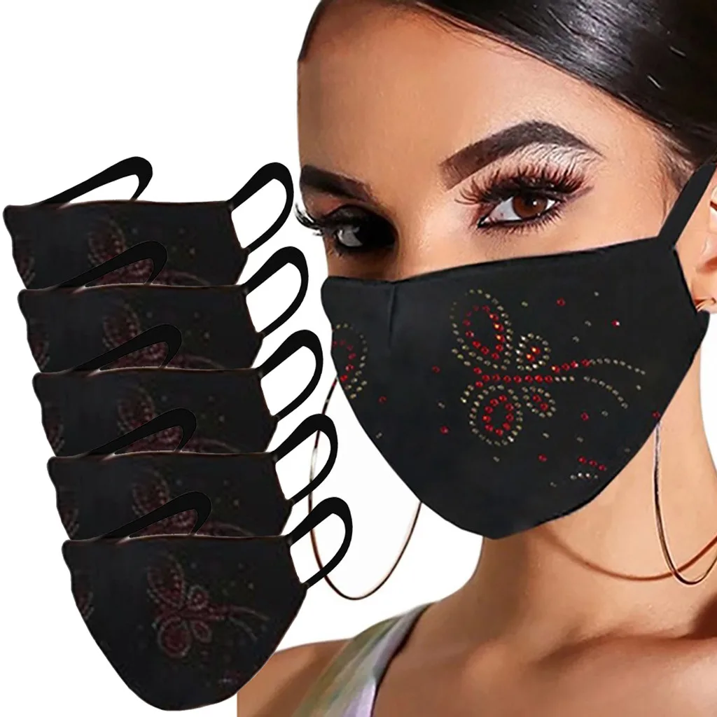 5 шт. взрослая одноцветная Пылезащитная маска модная Алмазная Маска моющиеся