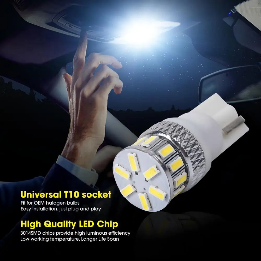 CN360 10 шт. Большая распродажа супер яркий белый цвет T10 194 W5W SMD СВЕТОДИОДНЫЙ