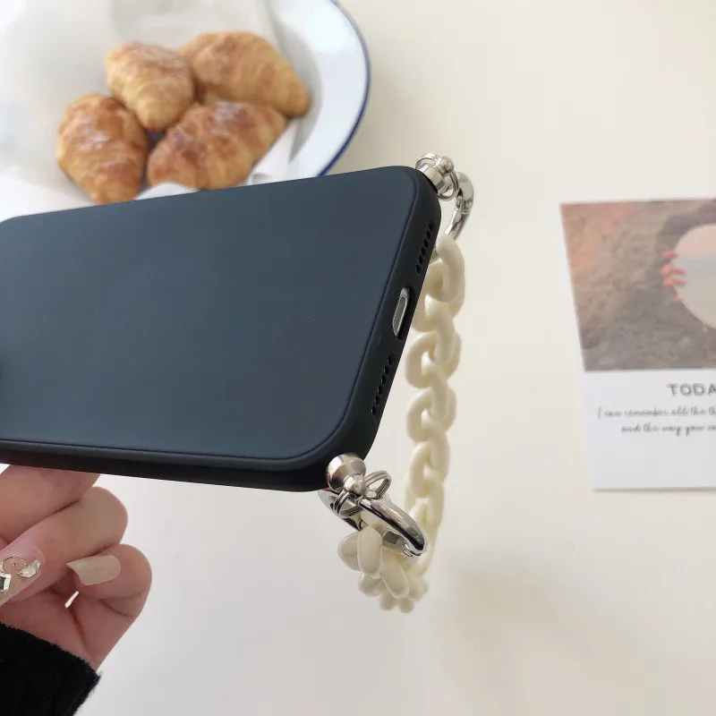 

Pearl Acrylic bracelet soft phone case for iphone 12 11 Pro Max X XR XS 7 8 6S plus SE cover for samsung S8 S9 S10 A51 A71