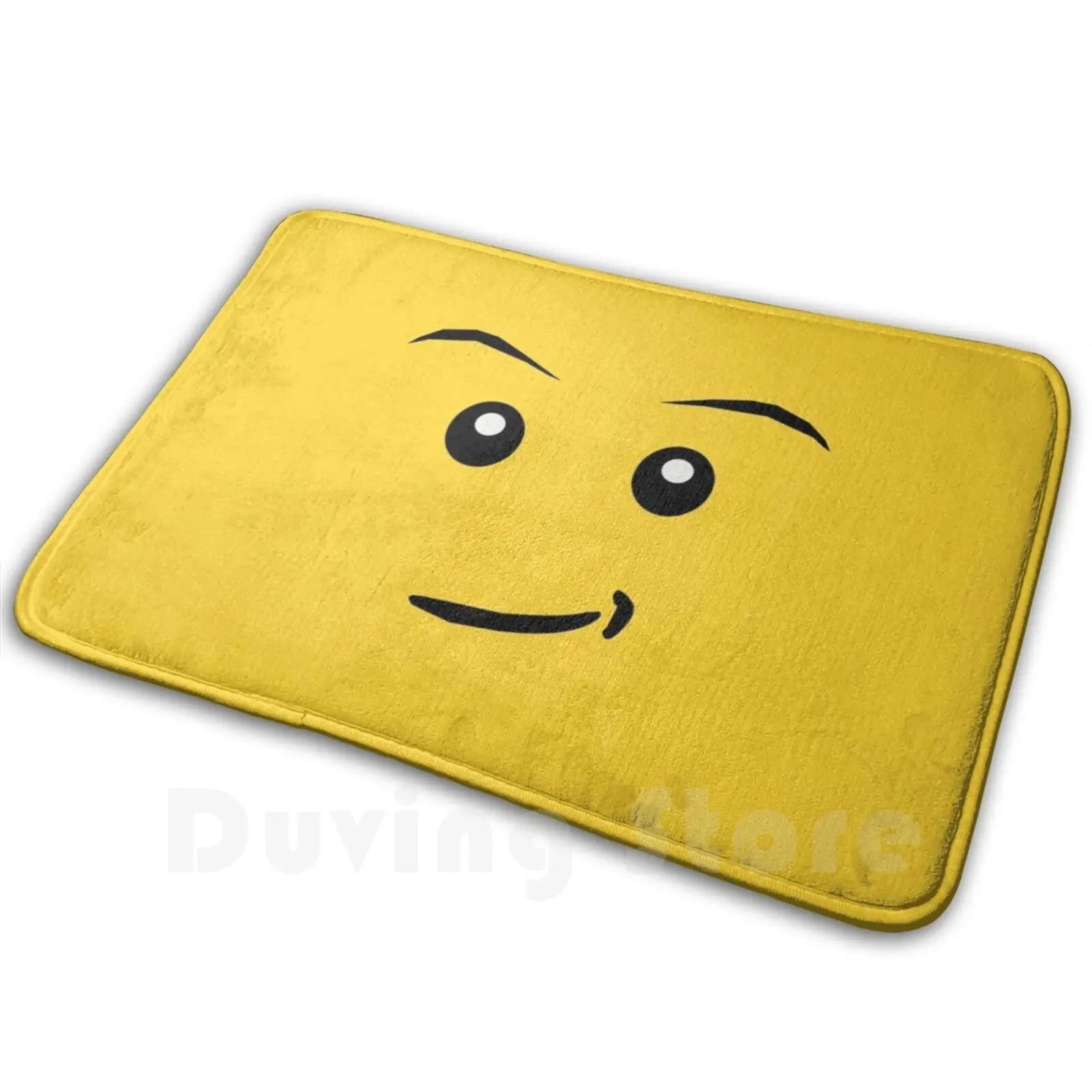 

Yellow Face Smile Carpet Mat Rug Cushion Soft Non - Slip Toy Bricks Space Classic Nostalgia Brick Spaceman Funny Geek Logo