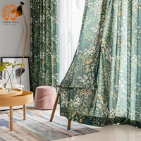 american retro floral printed curtains for living room pastoral style green drapes for bedroom window treatments panel blinds