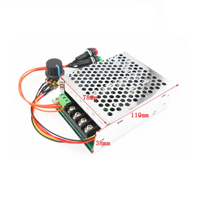 DC10-50V 40A без переключатель кнопки блокировки Скорость Регулятор 12V 24V 48V польский