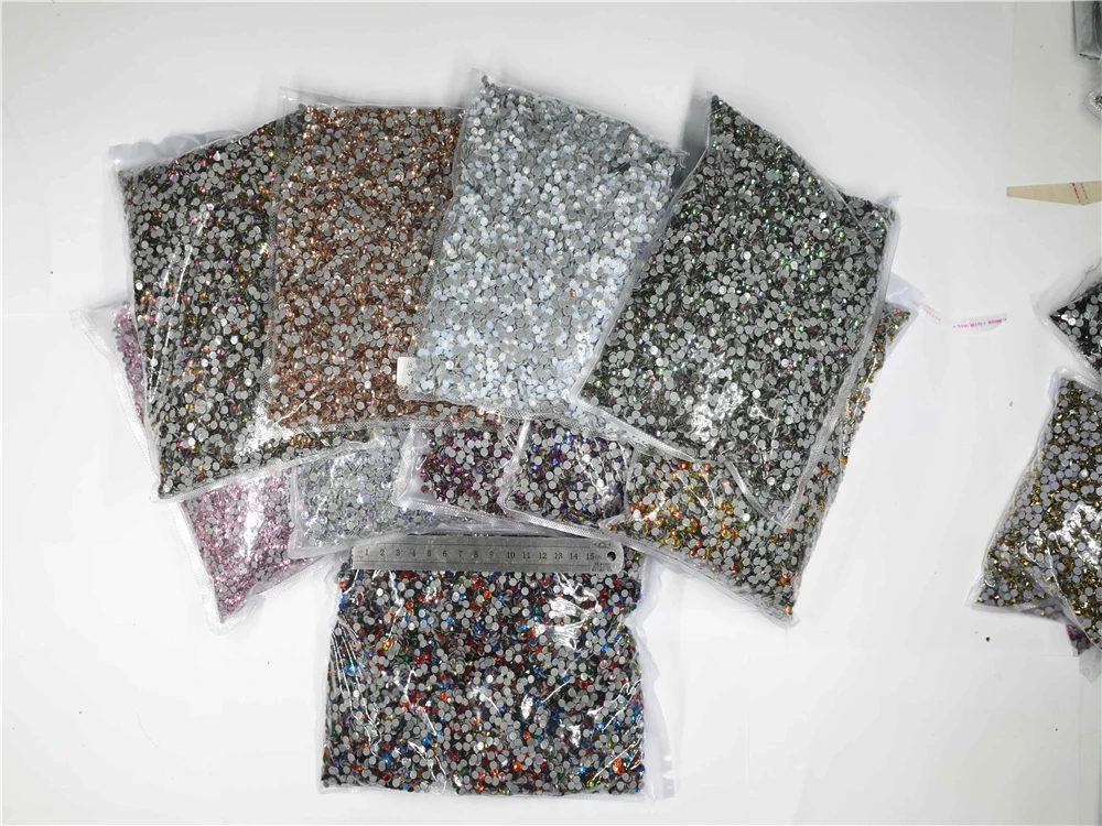 Bolsa de Diamantes de imitaci&oacute;n, accesorio grueso SS30, 42 colores, mejor calidad, DMC, Hotfix, cristal, ropa de diamantes de imitaci&oacute;n, venta al por mayor, 20 unidades-4