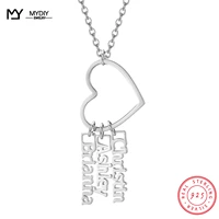 mydiy 925 sterling silver family necklace custom name necklaces forever love heart pendant chain link necklace for women jewelry