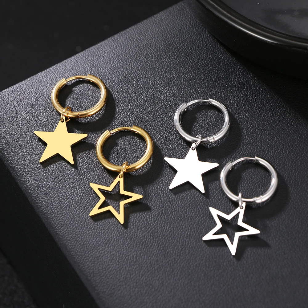 Классические серьги из нержавеющей стали эстетичные Подвески в виде звезд