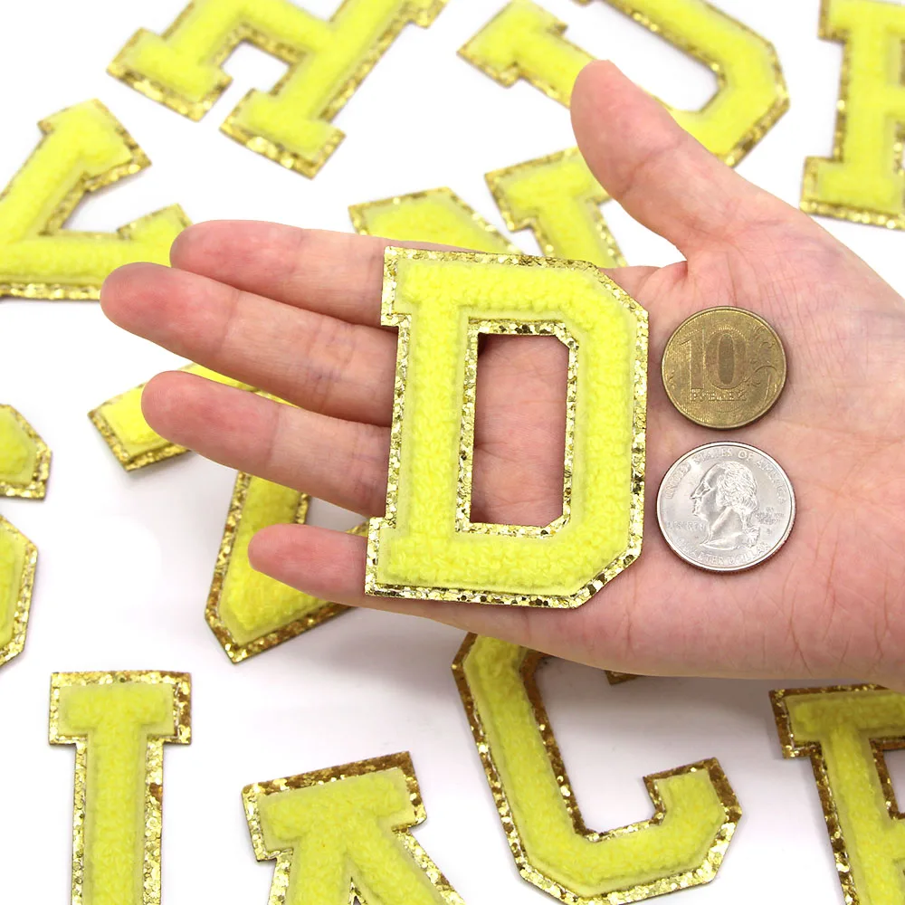 Желтые разноцветные полотенца 65 мм 1 шт. нашивки с надписью на английском языке