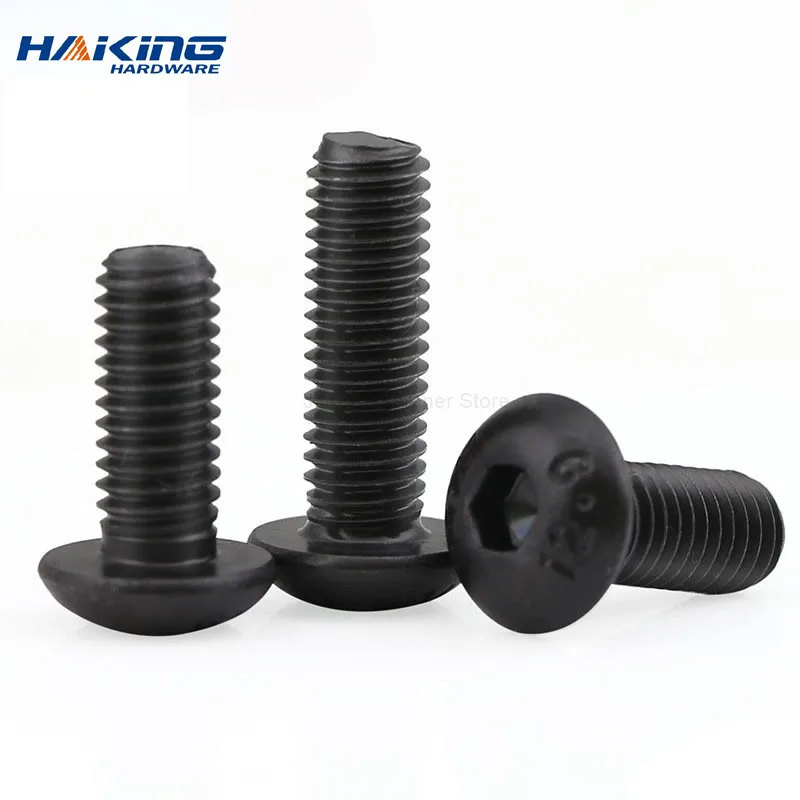 10-50pcs Grade10.9 Button Head Screw M2 M2.5 M3 M4 M5 M6 Hex Hexagon Socket Allen Screw Bolt High Quality