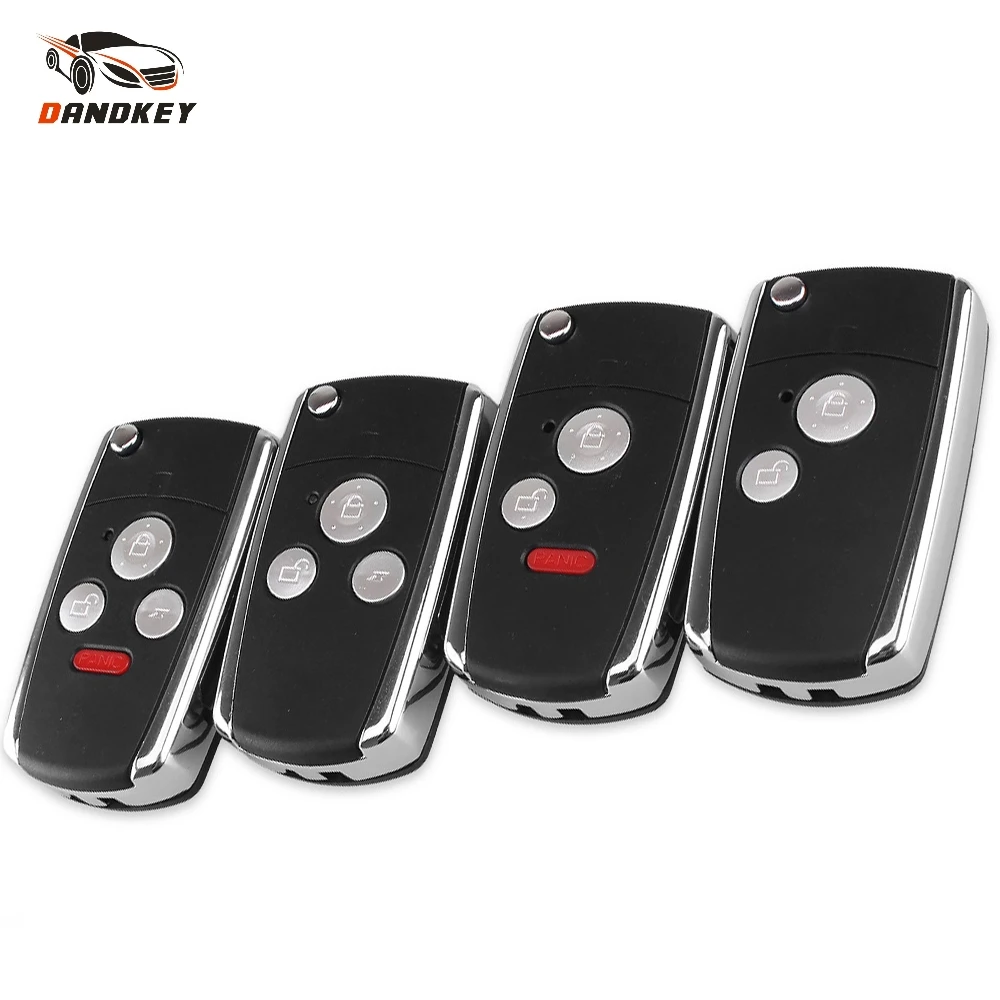 Dandkey 2 3 4 Button Modified Folding Filp Car Remote Key Shell Case For Honda Accord Civic CR-V Pilot Fit Fob Cover HON66 Blade |