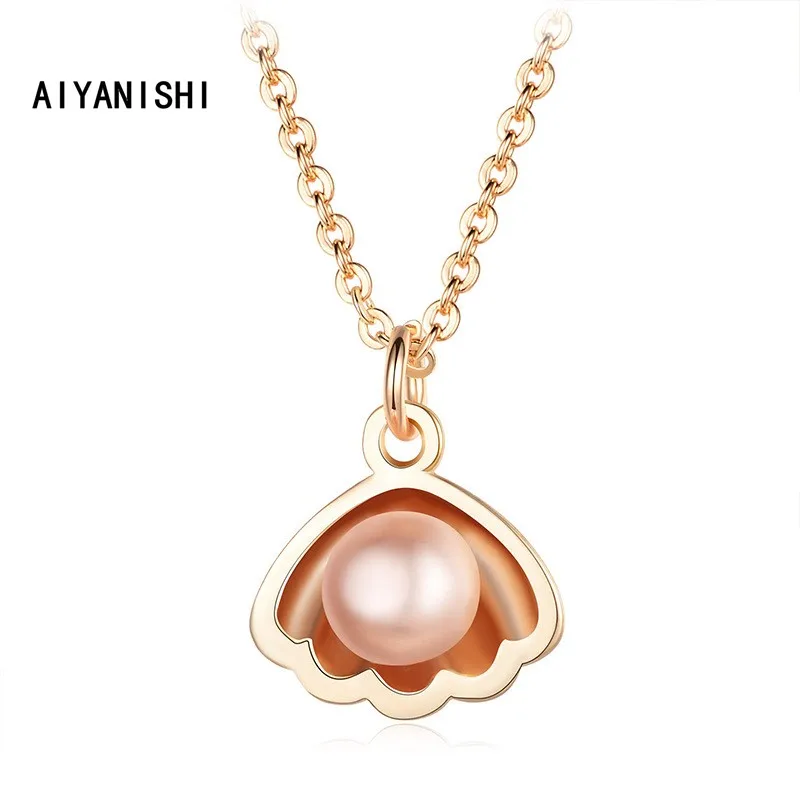 

Ожерелье AIYANISHI из пресноводного жемчуга 18 карат золотого цвета, яркое ожерелье, новая модная винтажная женская подвеска из натурального иск...