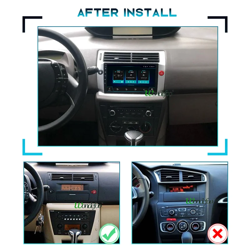 магнитола 2 din android 10 с экраном автомагнитола для Citroen C4 C Triumph четыре 2004 2009