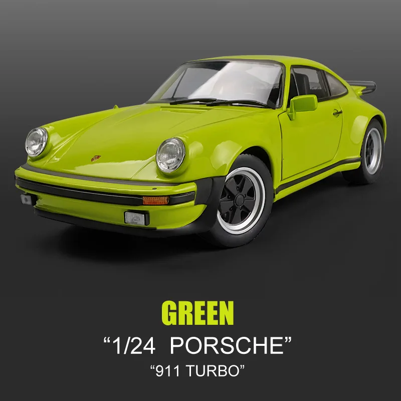 1:24 из сплава, спортивный 911, турбо 1974, модель, металлический автомобиль с управлением на рулевом колесе, передние игрушки для детей