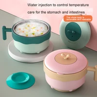 silicone stainless steel sucker bowl with lid straw handle solid soup food self feeding for baby kids children creative gift