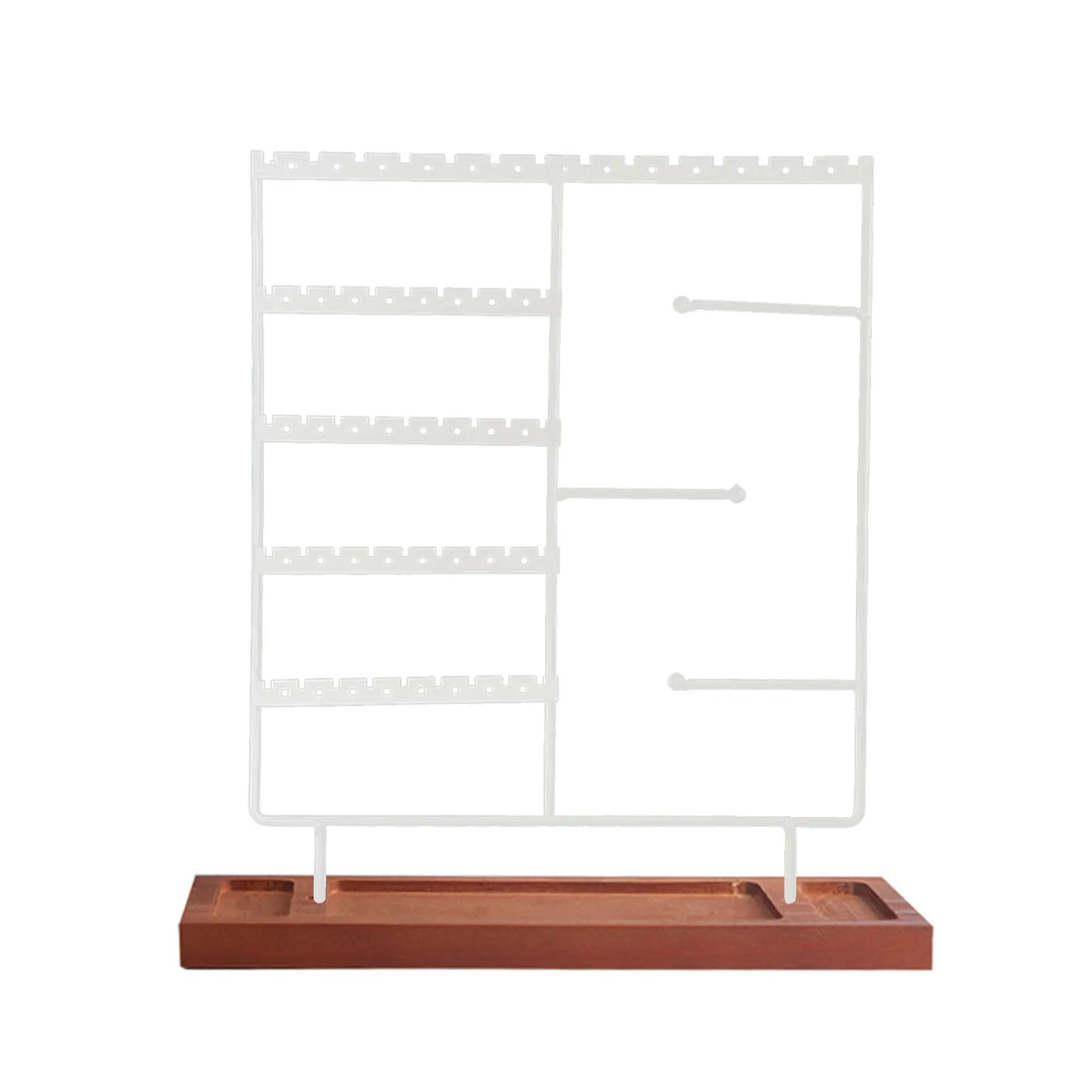 

Holder Jewelry Stand Rings Storage With Tray Home Iron Rack Shop Earrings Necklaces Showcase Display Tower Bracelets 5 Levels