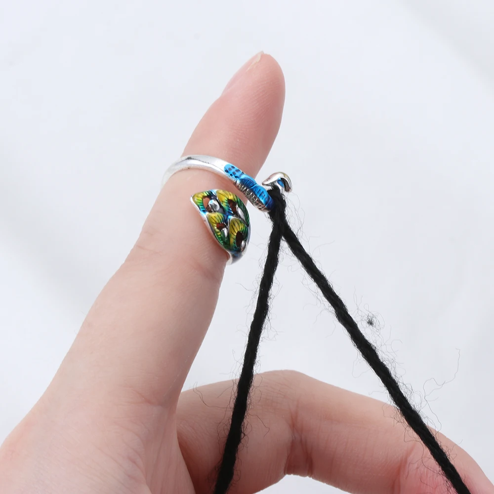 Наперсток для вязания регулируемый из сплава в форме павлина 1 шт. | Дом и сад