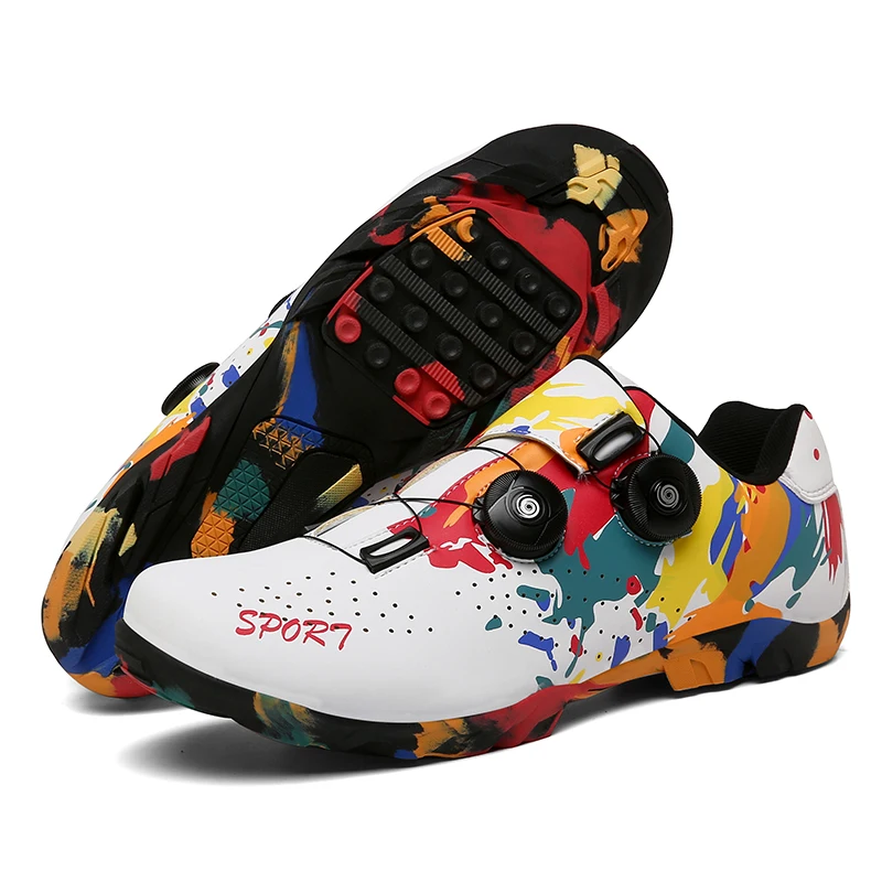 

Cycling Shoes Graffiti/Colorful Style Double Buckles Bicycle Sneaker Unisex Comfortable SPD Zapatillas Sapatilha MTB Bike Shoes