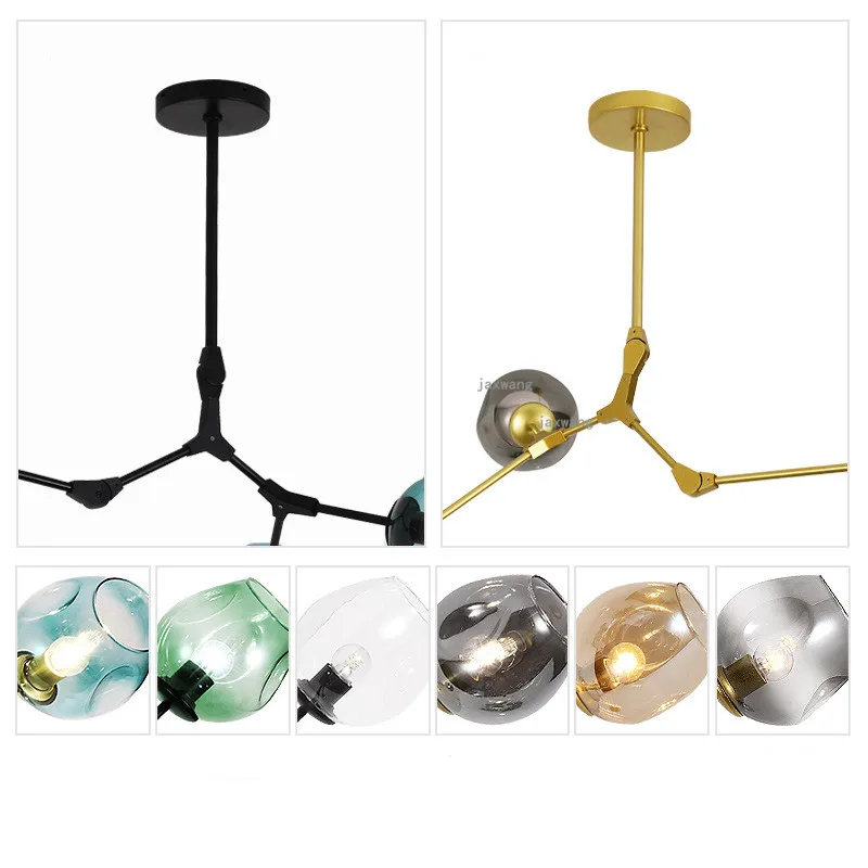 Современный стеклянный подвесной светильник в скандинавском стиле