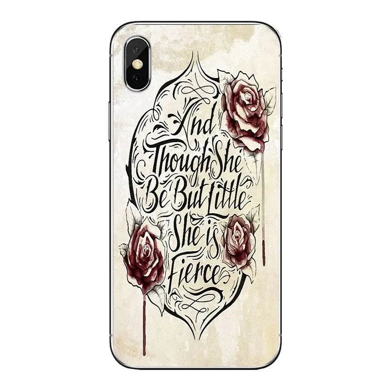 For Samsung Galaxy A3 A5 A7 A9 A8 Star A6 Plus 2018 2015 2016 2017 though she be but Little She Fierce Transparent Soft TPU Case |