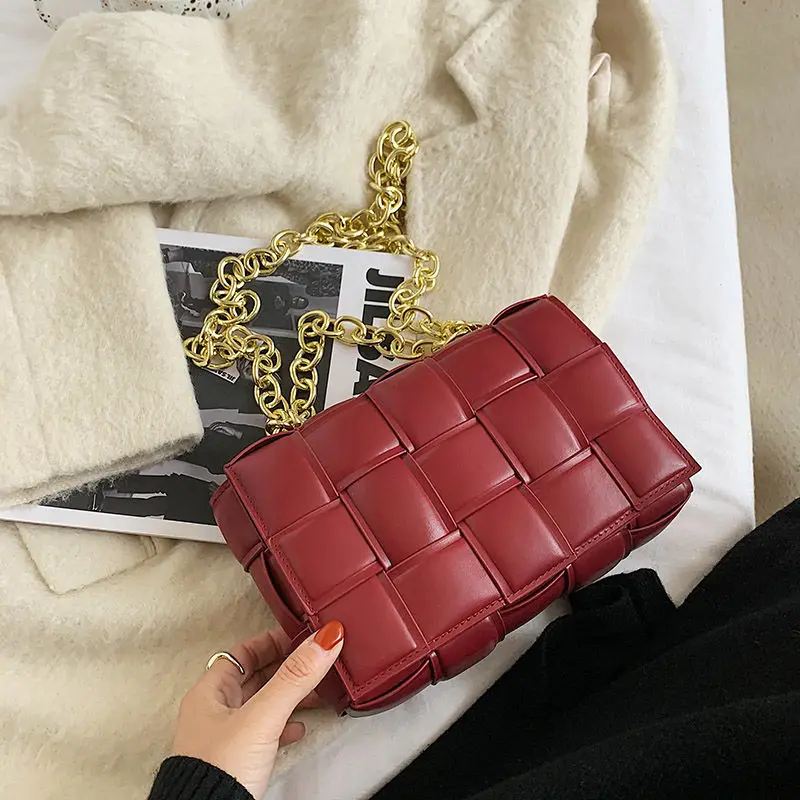 

Mini Leather Crossbody Bags For Women 2021 Green Chain Shoulder Messenger Bags Lady Travel Purses and Handbags Cross Body Bag