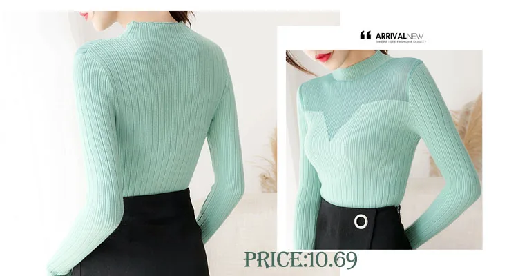 Mode femme automne hiver, женские свитера и пуловеры, зимний Одноцветный свитер с воротником-хомутом и бабочкой, женские блузы, топы 0274