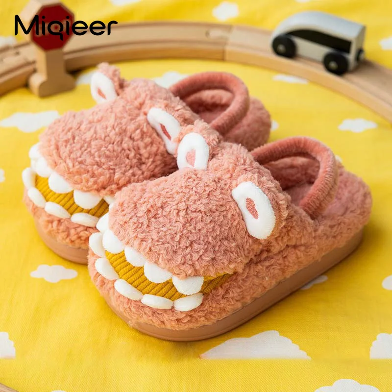 

Baby Autumn Winter Home Slippers Boys Girls Child Funny Crocodile Mouth Anti Skid Warm Plush Kids Indoor Floor Shoes Pantuflas