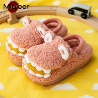 baby autumn winter home slippers boys girls child funny crocodile mouth anti skid warm plush kids indoor floor shoes pantuflas