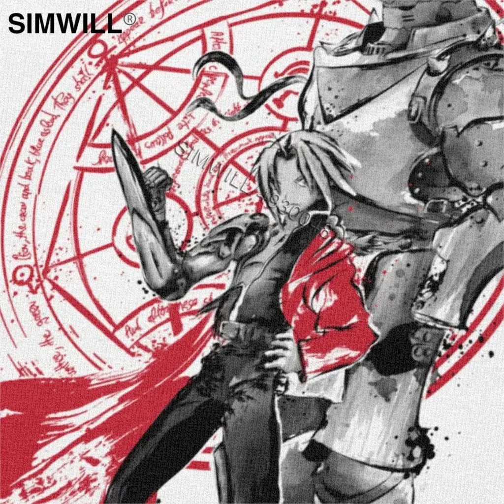 Крутая Мужская футболка полного металлического алхимика братство с коротким