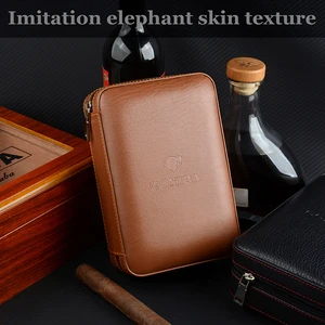 Кожаный чехол для сигар Cohiba, дорожный увлажнитель воздуха из портативный хьюмидор кедра (без зажигалки)