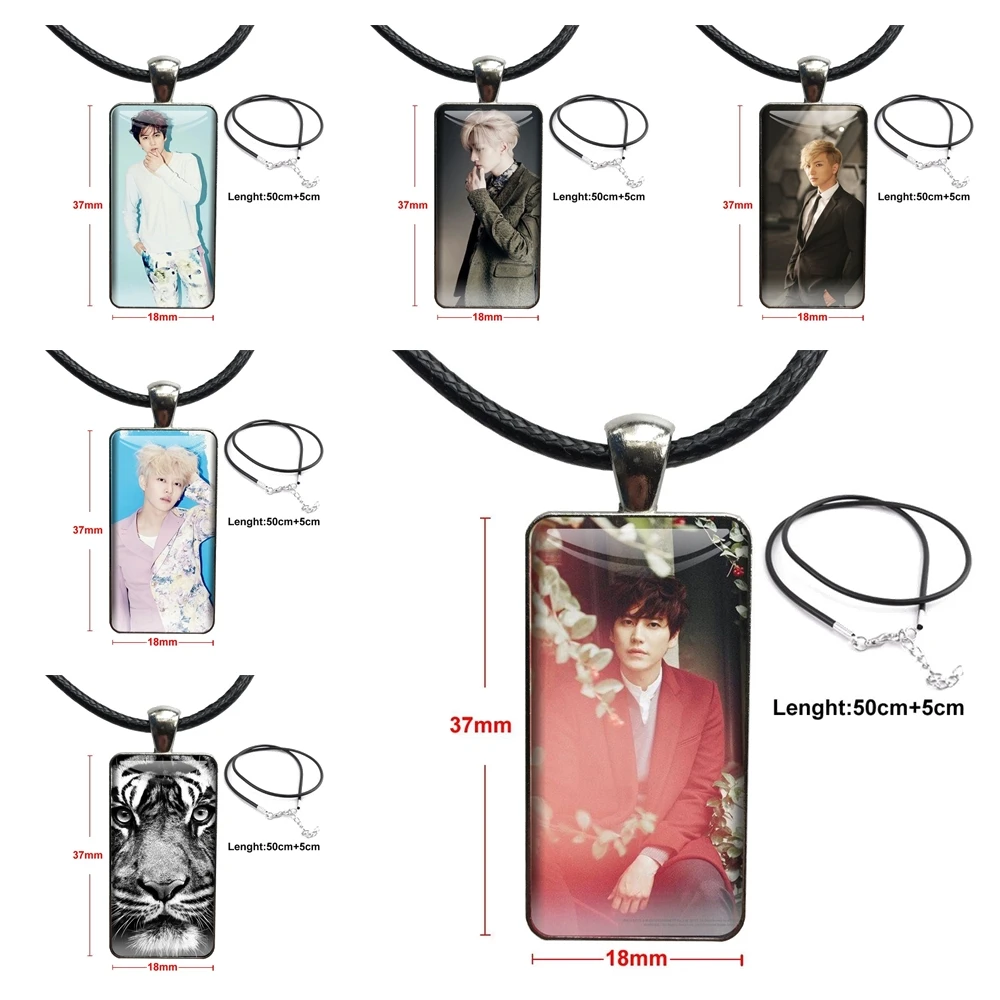 Super Junior Suju Lee Dong Donghae Glass Pendant Galaxy Pendant Necklace Women Steel Plated Necklaces Jewelry For Women Men