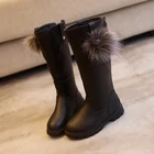 Новинка Осень 2020, однотонные сапоги Koovan для девочек, модные детские теплые кожаные сапоги с высоким берцем, зимняя хлопковая обувь выше колена