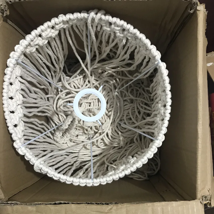 Чехол для лампы ручной работы плетеный хлопковый шнур двухслойный светильник в