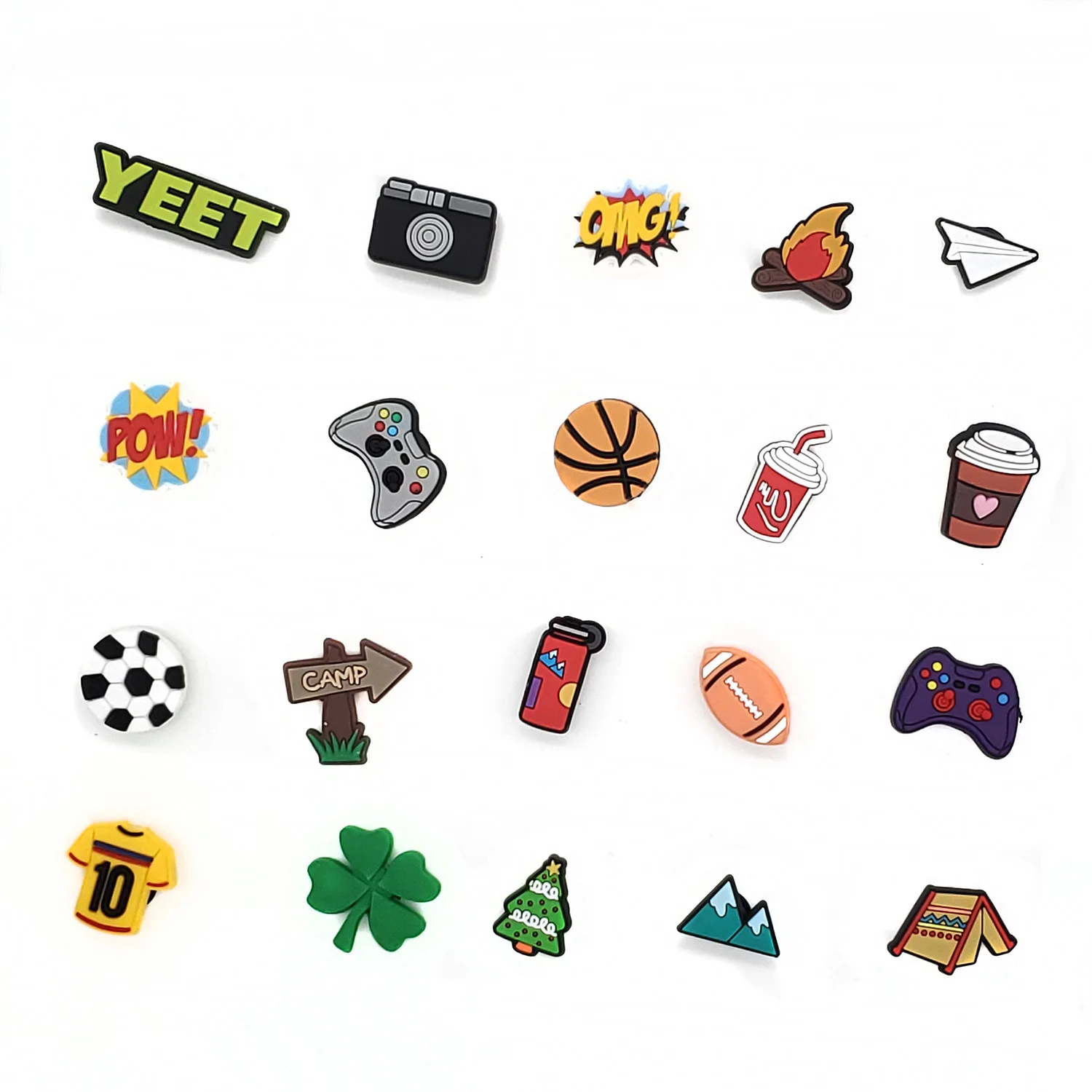 1 piece of outdoor  shoe decoration hot sale PVC camp shoes accessories decoration fitting Croc Jibz party children’s gift