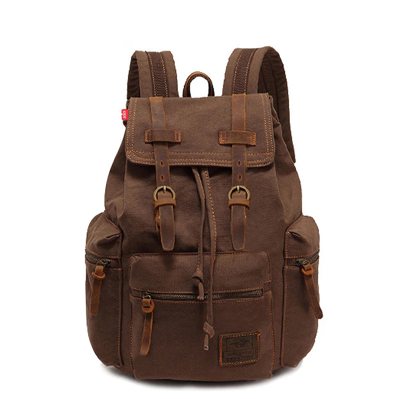 "Винтажный холщовый рюкзак для мужчин и женщин, повседневный рюкзак для студентов и путешествий, рюкзак для пеших прогулок, кемпинга, новинк..."