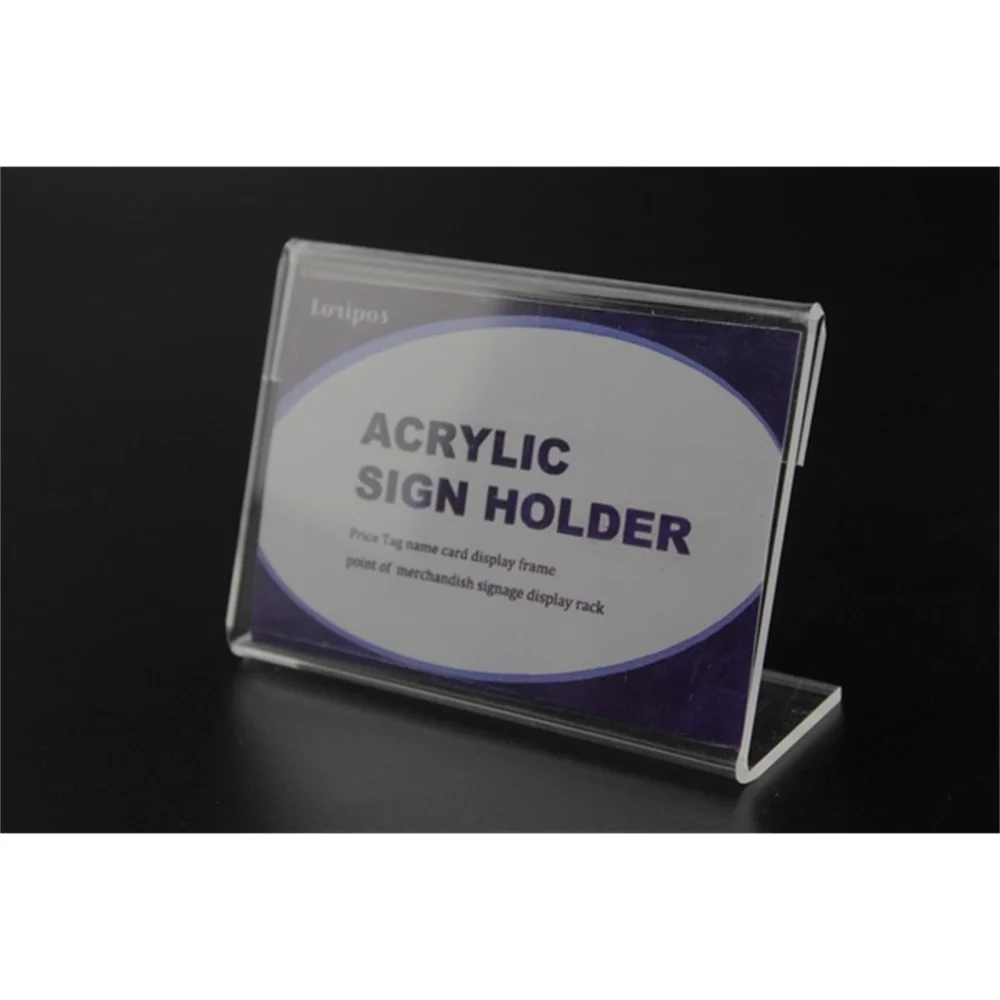 

Acrylic Label Holder Shelf Talker Tag Price Card Display Desk Sign Name Card Display Picture Frame Stand 100pcs 8*5cm 3.1*2inch
