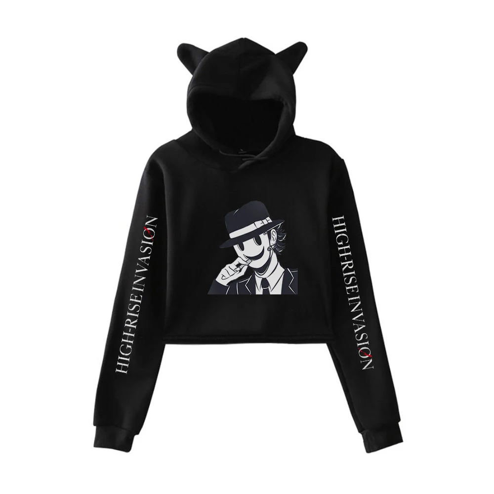 

2020 High-Rise Invasion Women Cat Ear Sweatshirt Casual Popular Streetwear Harajuku High-Rise Invasion Print Hoodies