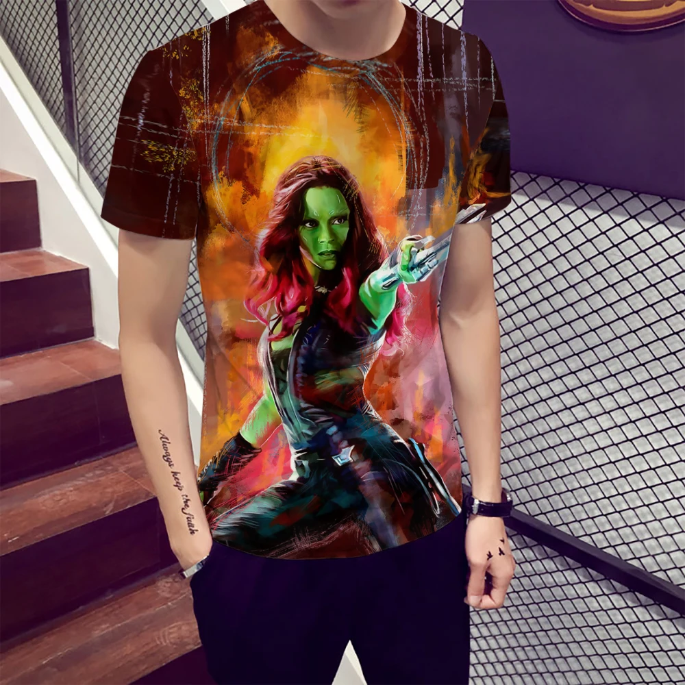 

2021 summer new fashion charm beautiful girl 3D printing pattern for men and men suitable for casual T-shirt clothing