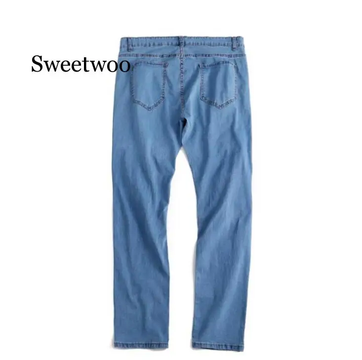 2020 Newest Arrivals Fashion Hot Men's Long Straight Leg Slim Fit Casual Hole Strech Denim Pants Skinny Jeans