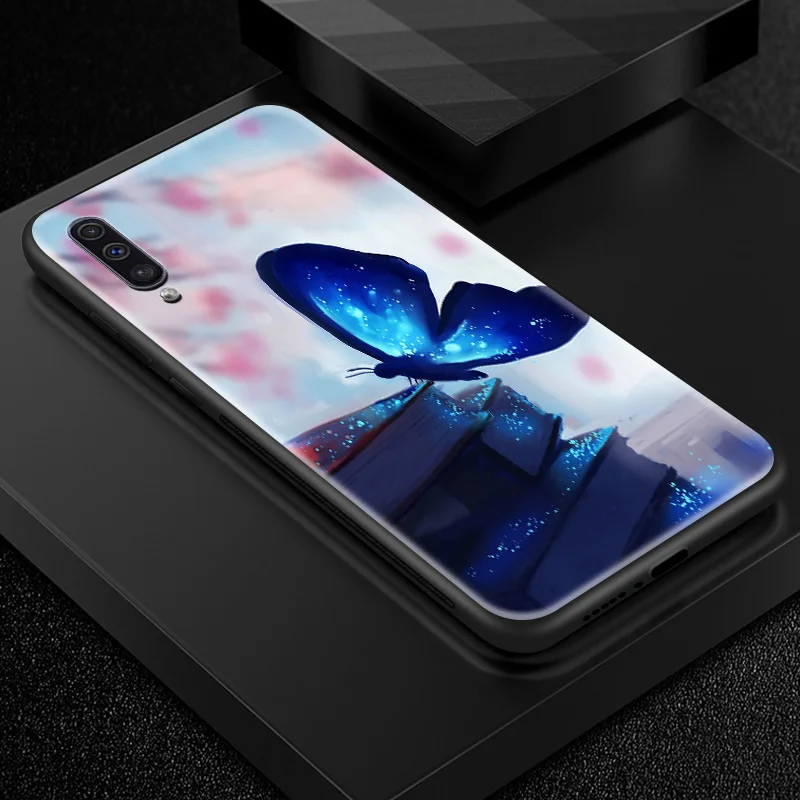 Закаленное Стекло чехол для samsung Galaxy A10 A20 A30 A40 A50 A70 A80 A6S A8S J4 плюс M10 M20 M30 S9 S10+ рисунок животных Чехлы