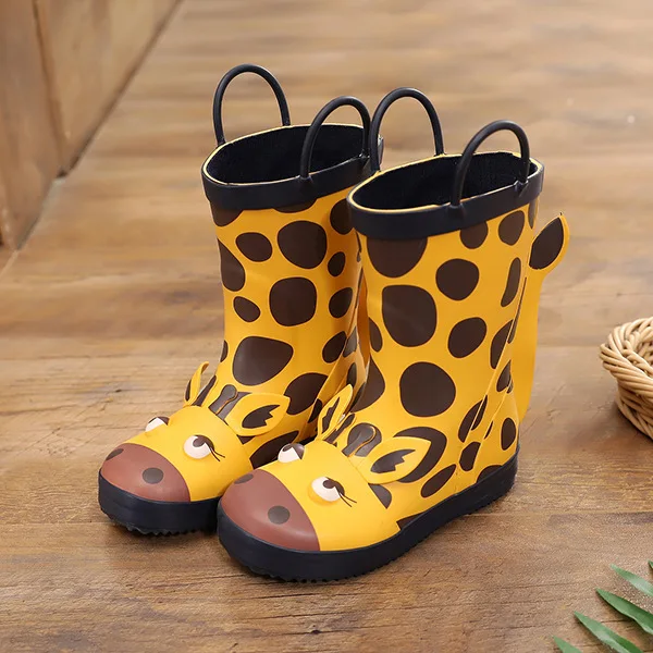 

New Cartoon Animals Rain Boots Kids Girls Boys Waterproof Shoes Cute Children's Rubber Boots Kalosze Dla Dzieci Baby Water Shoes