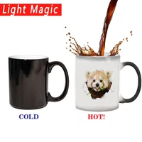 cute raccoon coffee mug creative ceramic magic changed color mug birthday gift milk tea mugs drop shipping