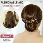 Ловкие булочка 6 Цвета модные резинки для волос для женщин летние узлом проволочный ободок для волос с принтом заколка для волос