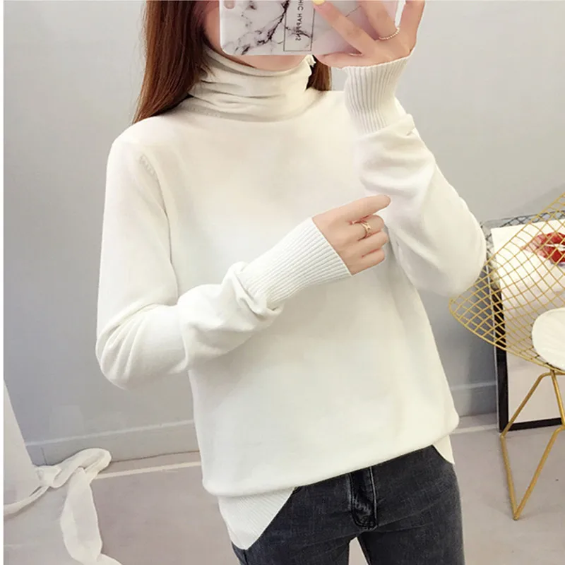 Turtleneck Women Sweater Winter Warm Female Jumper Thick Christmas Sweaters Ribbed Knitted Pullover Top Pull Hiver Femme | Женская
