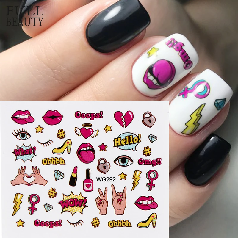 Full Beauty 1PCS Colorful Water Transfer Nail Sticker Sliders Lovely Cat Cake Rainbow Image Art Decorations Decals CHWG|transfer nail sticker|water