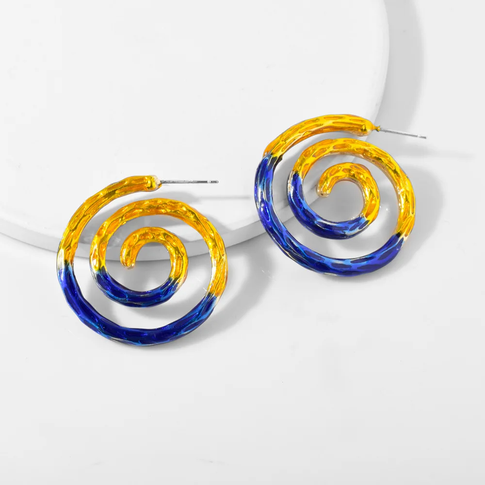 2019 новые преувеличенные круглые Спиральные серьги для женщин богемные