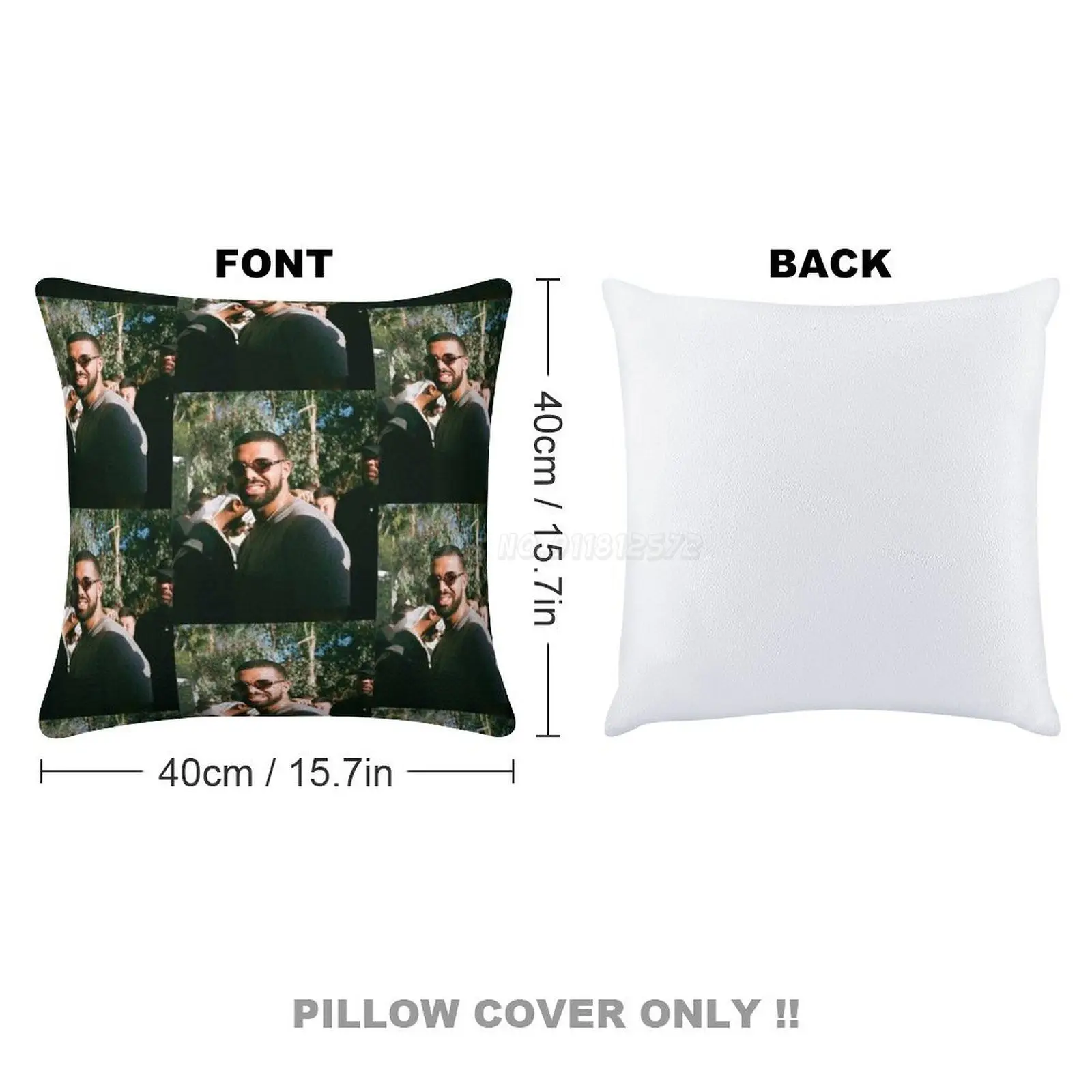 Дрейк Подушка с блестками для пайеток для декора софы, декоративная подушка для вечеринок, крутые солнцезащитные очки с улыбкой.